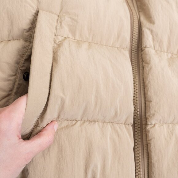 Diesel Puffer Jacket W-Briggs Padded Brown Beige Brushed Nylon Large - Picture 10 of 15